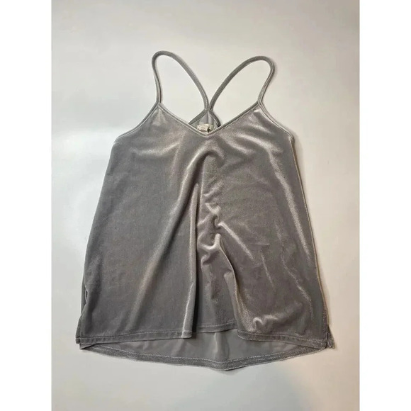 Madewell Velvet Gray Silver Cami Tank Top Blouse Sleeveless Size Small S - Picture 1 of 7